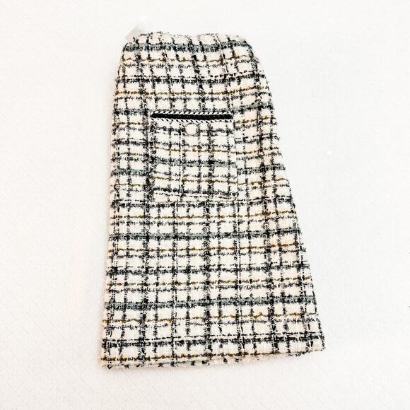 House of Harlow 1960 White Tweed Metallic Woven Mini Skirt Size S - Picture 6 of 6